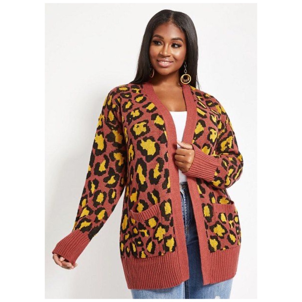 Ashley Stewart Leopard Cardigan